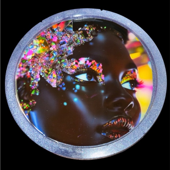 NORE’S NOVELTIES Single (not a set) Round Handcrafted Coaster “QUEEN BEAUTY” - Picture 1 of 3